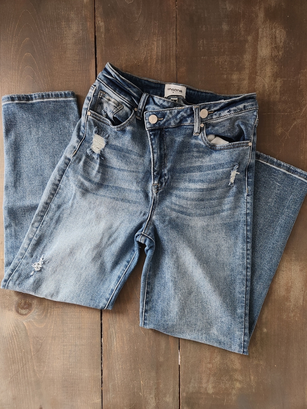 Insane Gene High Rise Crossover Girlfriend Jeans - Size 9 (28W)